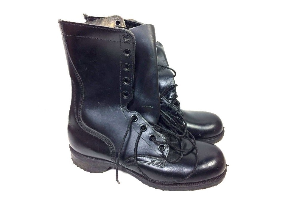 us army black leather combat boots