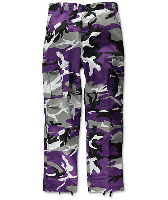 cargo pants purple camo